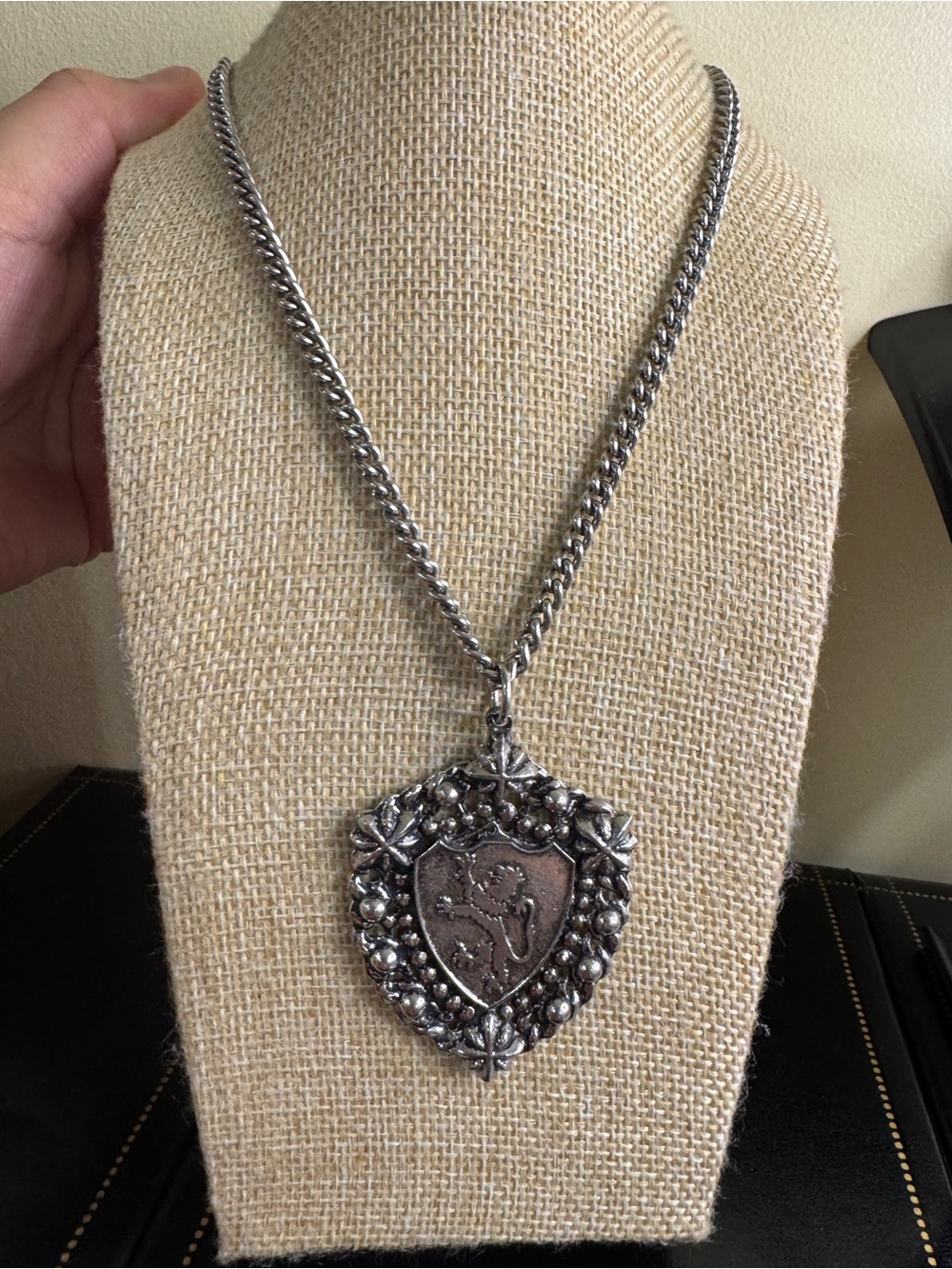 Vintage Shield Pendant Necklace - Women Jewelry